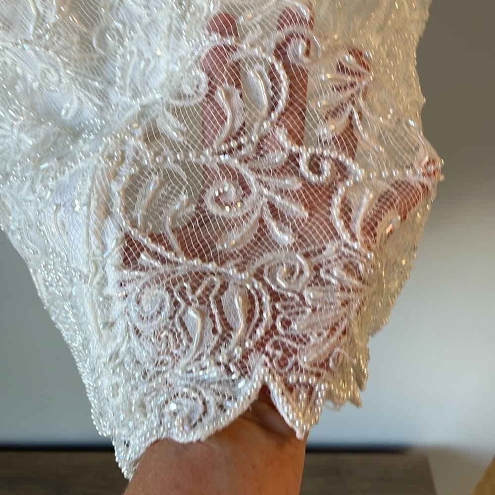 Brilliante by JA, vintage bridal wedding dress separate top, bead and lace small - Picture 8 of 8